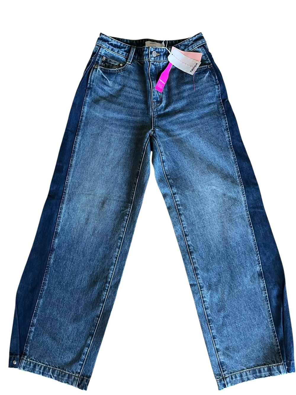 NWT- FABRIQUE Mia Two Tone Panel Jeans Denim - Picture 2 of 15